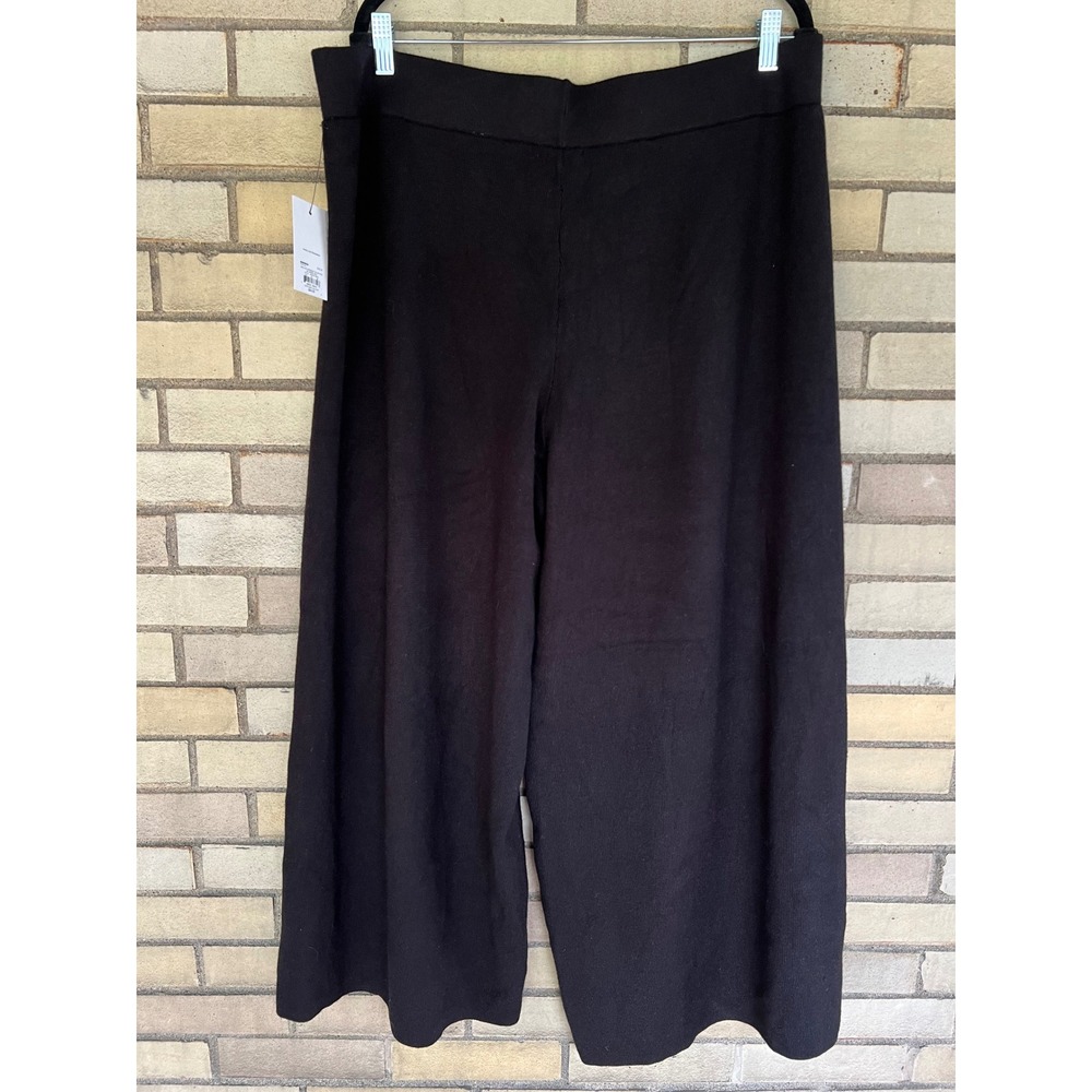 Nine West Black Sweater Wide Leg Pants High Rise Cropped Knit Plus Size 2X NWT - Picture 6 of 6